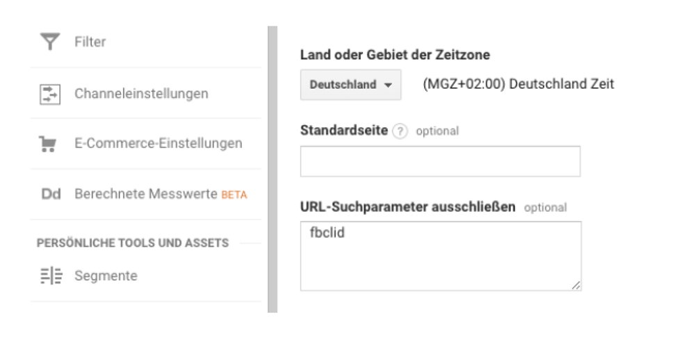 Beispiel: URL-Suchparameter in der Google-Analytics Datenansicht hinterlegen