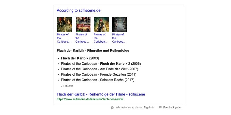 Featured Snippet mit Liste und ähnlichen Suchanfragen die wieder auf die Google Suche Linken Kombiniertes Featured Snippet mit Suchanfragen